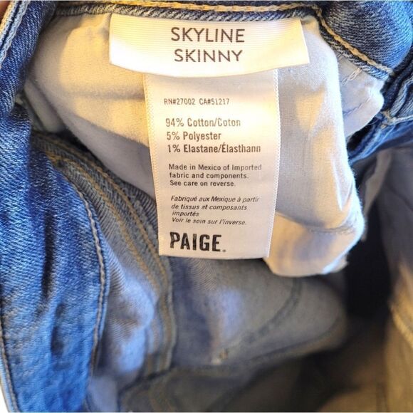 Paige Medium Wash Skyline Skinny Jeans - Picture 4 of 6